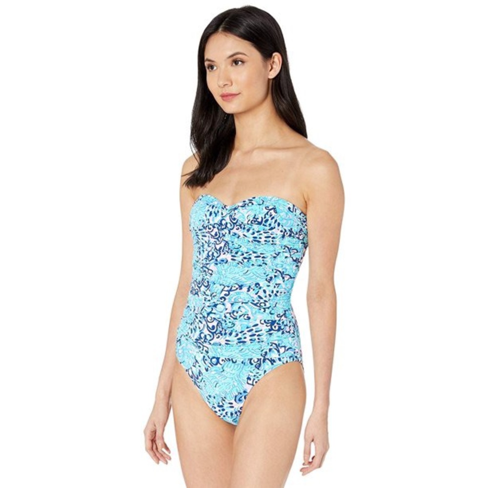 Lilly Pulitzer Flamenco One-Piece Light Aqua Spritz Size 4 NWOT
